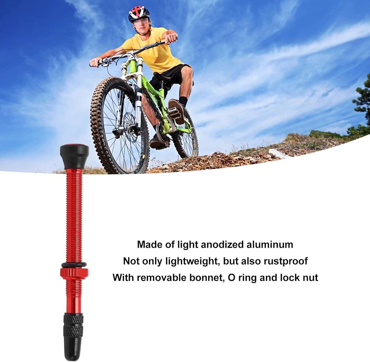 60 mm mountainbike presta-ventielsteel aluminiumlegering tubeless vacuüm verlengventiel fietsaccessoire - rood Fiets kopen online