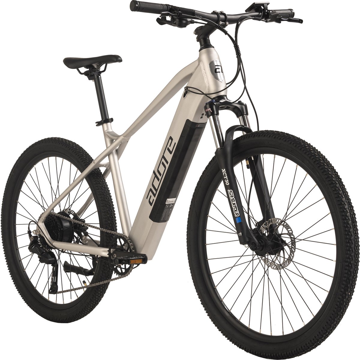 adore fiets elektrisch adore e mtb 27 5 alu mountainbike gv 650 heckmotor 50nm 15ah geborsteld zilver mat 48 cm