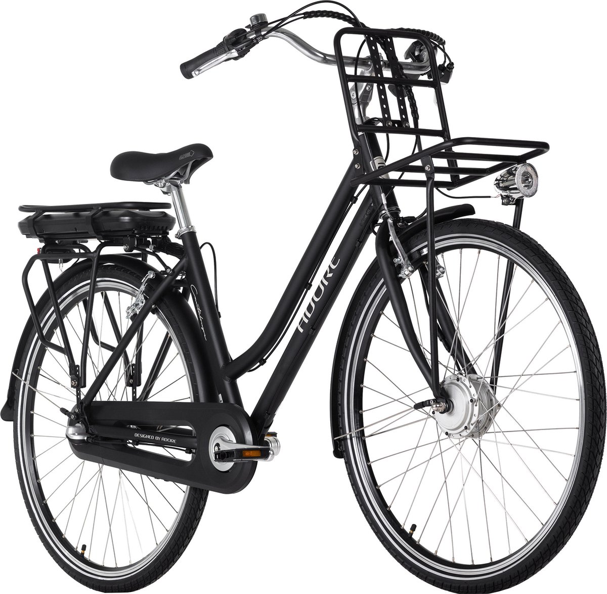 adore fiets elektrisch e citybike 28 adore cantaloupe zwart 49 cm