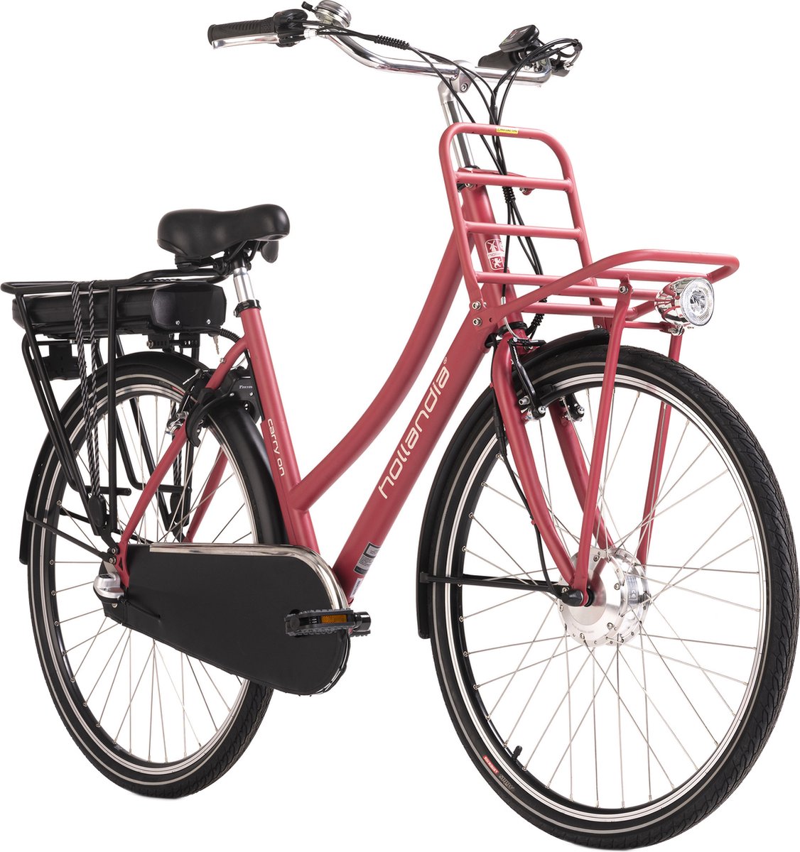 Adore Fiets (elektrisch) E-stadsfiets dames Hollandia Carry on 28'' e-bike 3 versnellingen rood - Fiets (elektrisch) kopen online