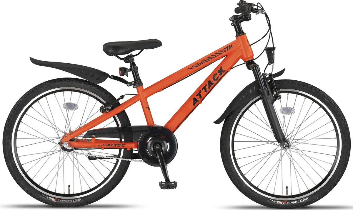altec attack kinderfiets 24 inch jongens 3v oranje