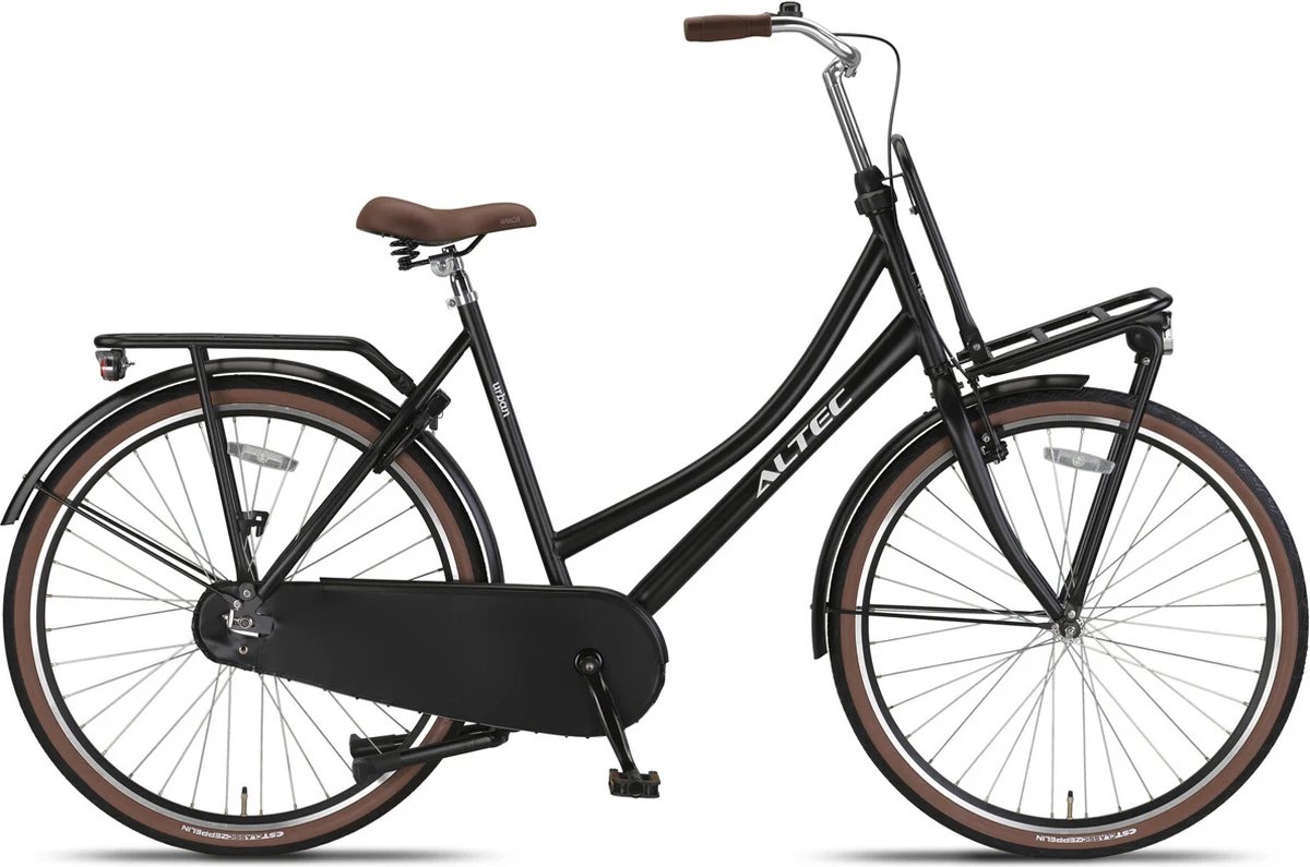 altec urban transportfiets dames 28 inch 50cm zwart