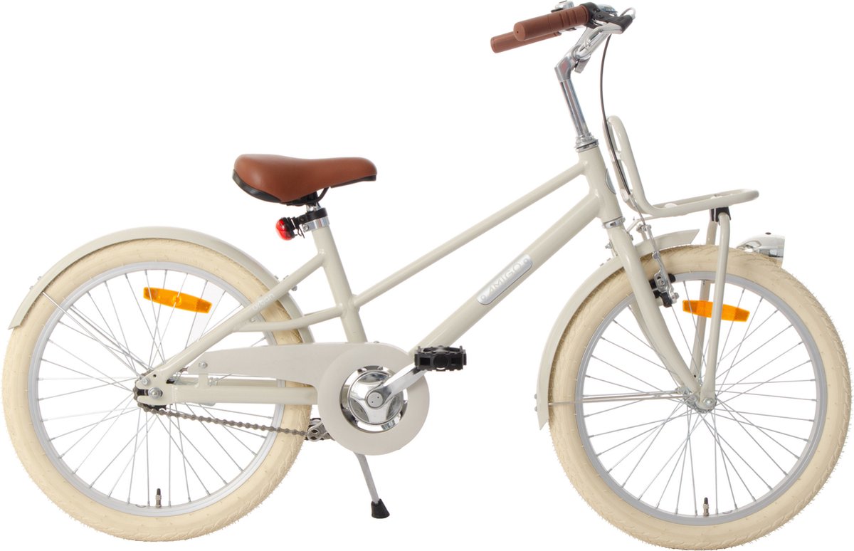 amigo urban meisjesfiets 20 inch kinderfiets voor 6 tot 8 jaar 110 125 cm zandkleurig