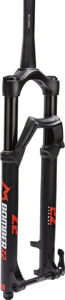 bomber z2 27 5 inch 100 mm veerweg rail sweep adj 15x110 mm qr 44 mm offset zwart