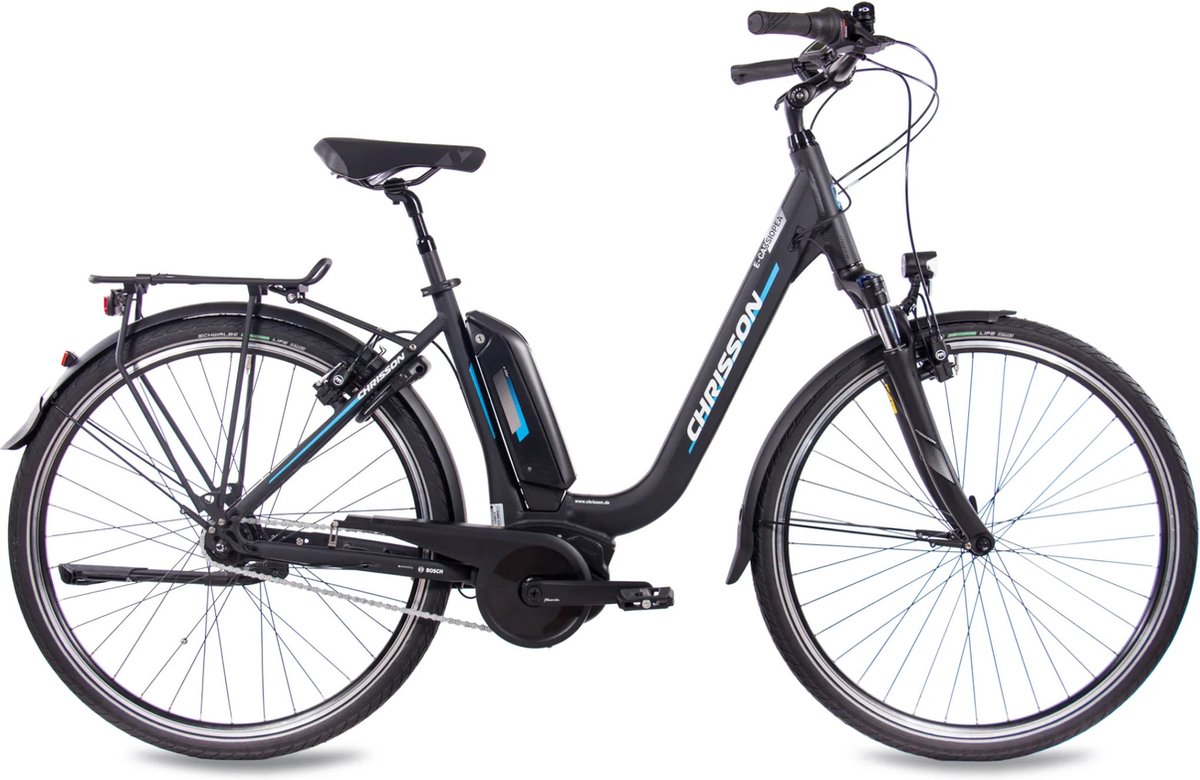 chrisson e cassiopea elektrische fiets 28 inch e bike 50 cm middenmotor damesfiets 7 versnellingen v brakes matzwart