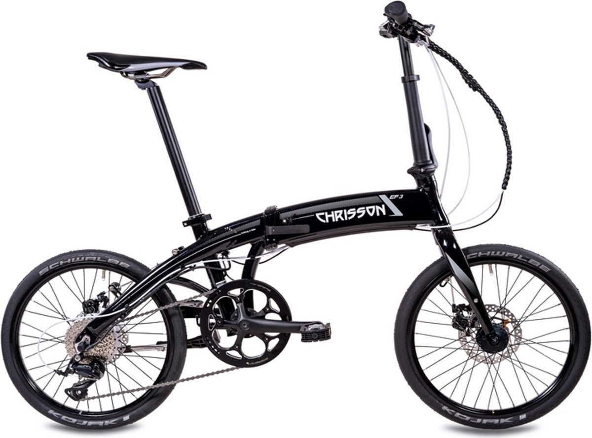 chrisson ef3 elektrische fiets 20 inch vouwfiets 32 cm 9 versnellingen mechanische schijfremmen zwart
