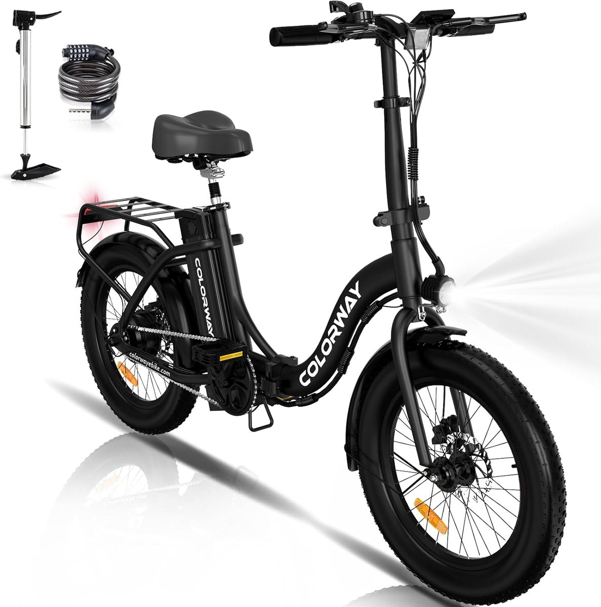Colorway Elektrische Fiets BK6G - 20*3.0 Inch Fat Tire City Commuter EBike met Afneembare 36V 12Ah Lithium Batterij - Opvouwbaar Mountain E-Bike met 250W Motor - IP54 Waterdicht Fiets (elektrisch) kopen online