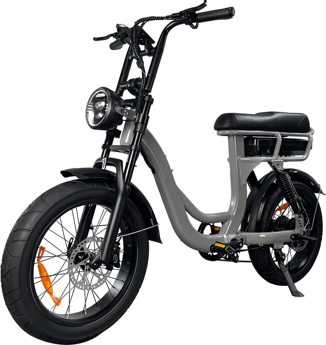 comfort inz eb8 fatbike e bike elektrische fiets 250w 17 5 ah hydraulische remmen inc alarm en kettingslot grijs