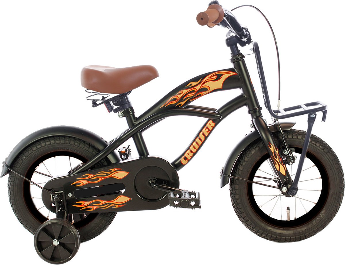 cortego cruiser jongensfiets plus zwart 12 inch kinderfiets voor 2 tot 4 jaar