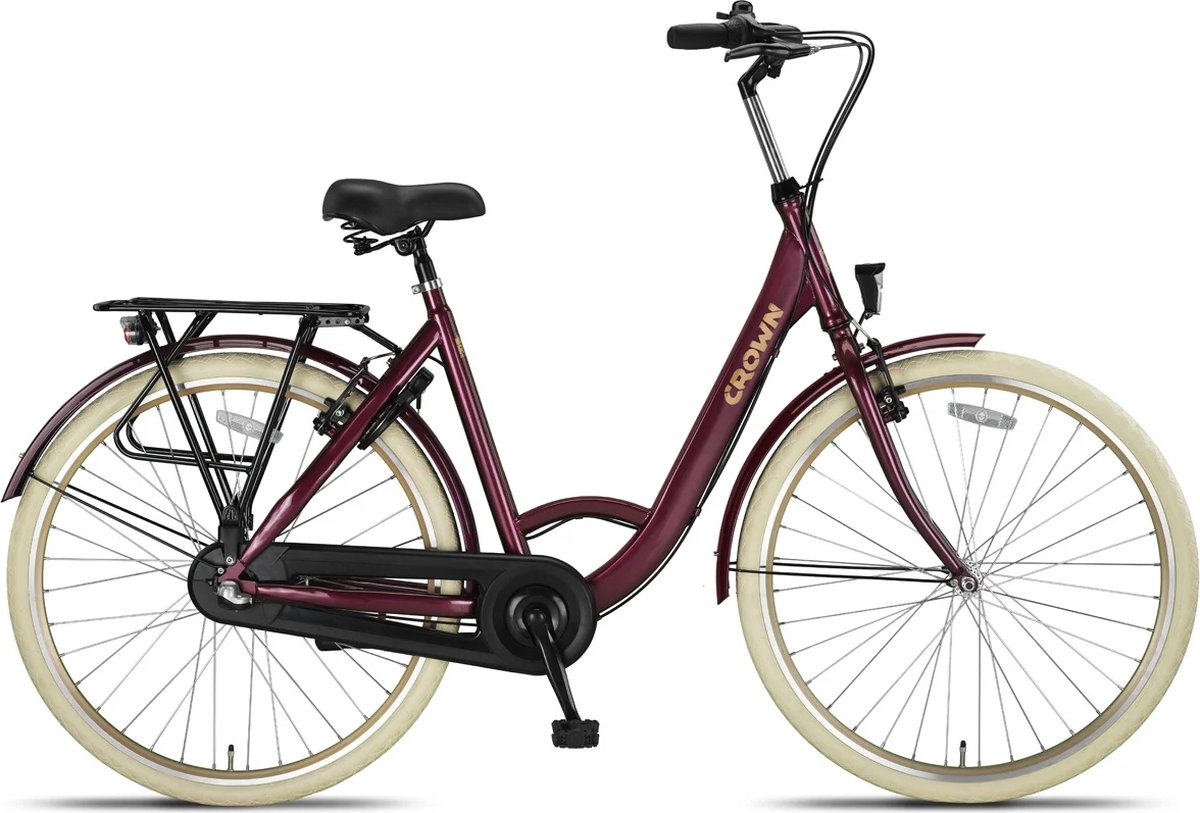 crown rio plus damesfiets 28 inch 53cm maroon 3v