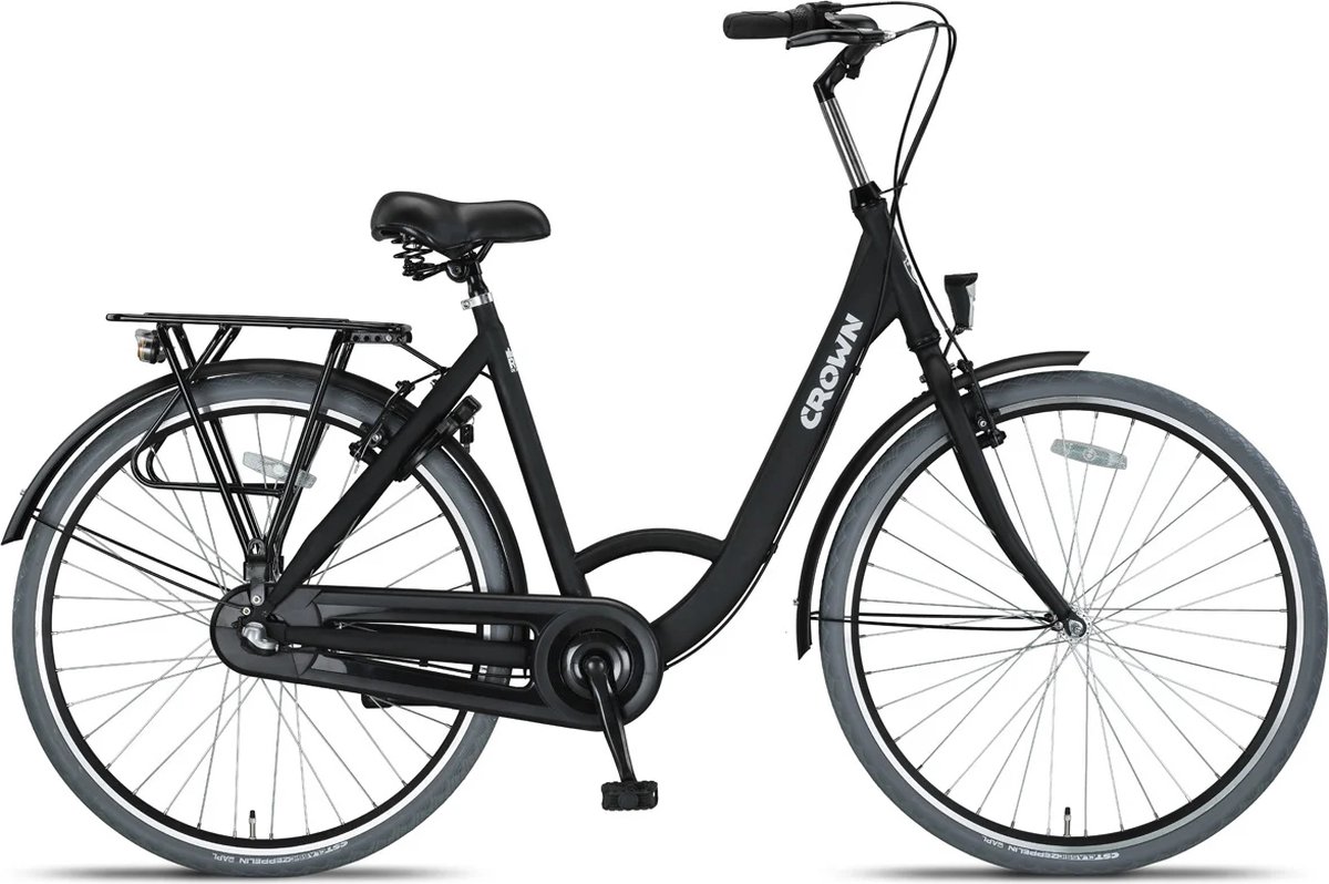 crown rio plus damesfiets 28 inch 53cm midnight black 3v
