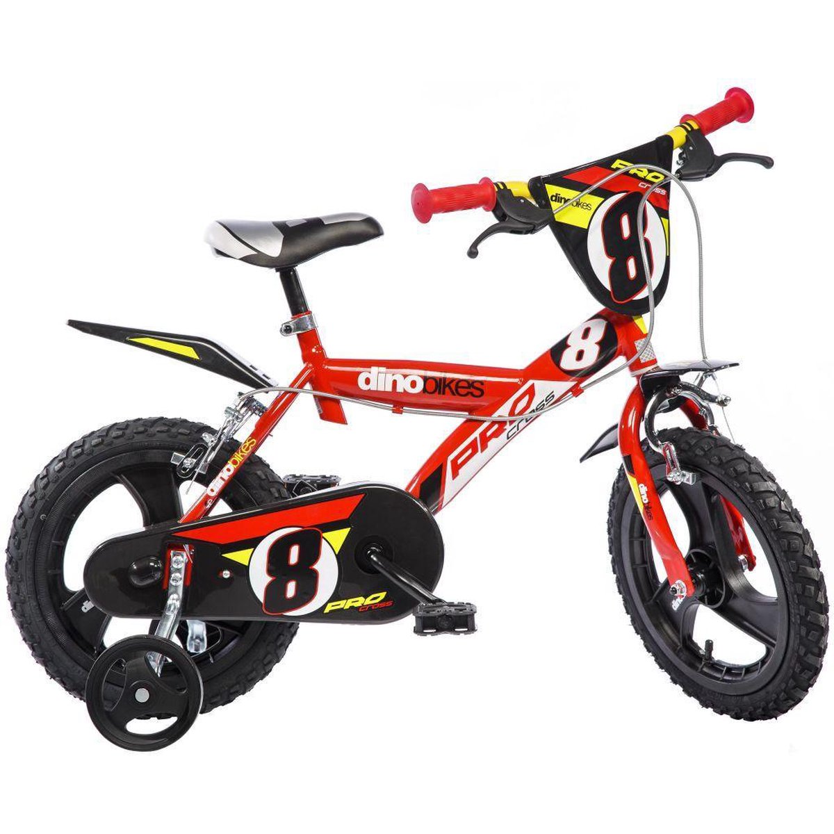 dino pro cross kinderfiets 16 inch van 4 6 jaar met zijwieltjes jongensfiets rood