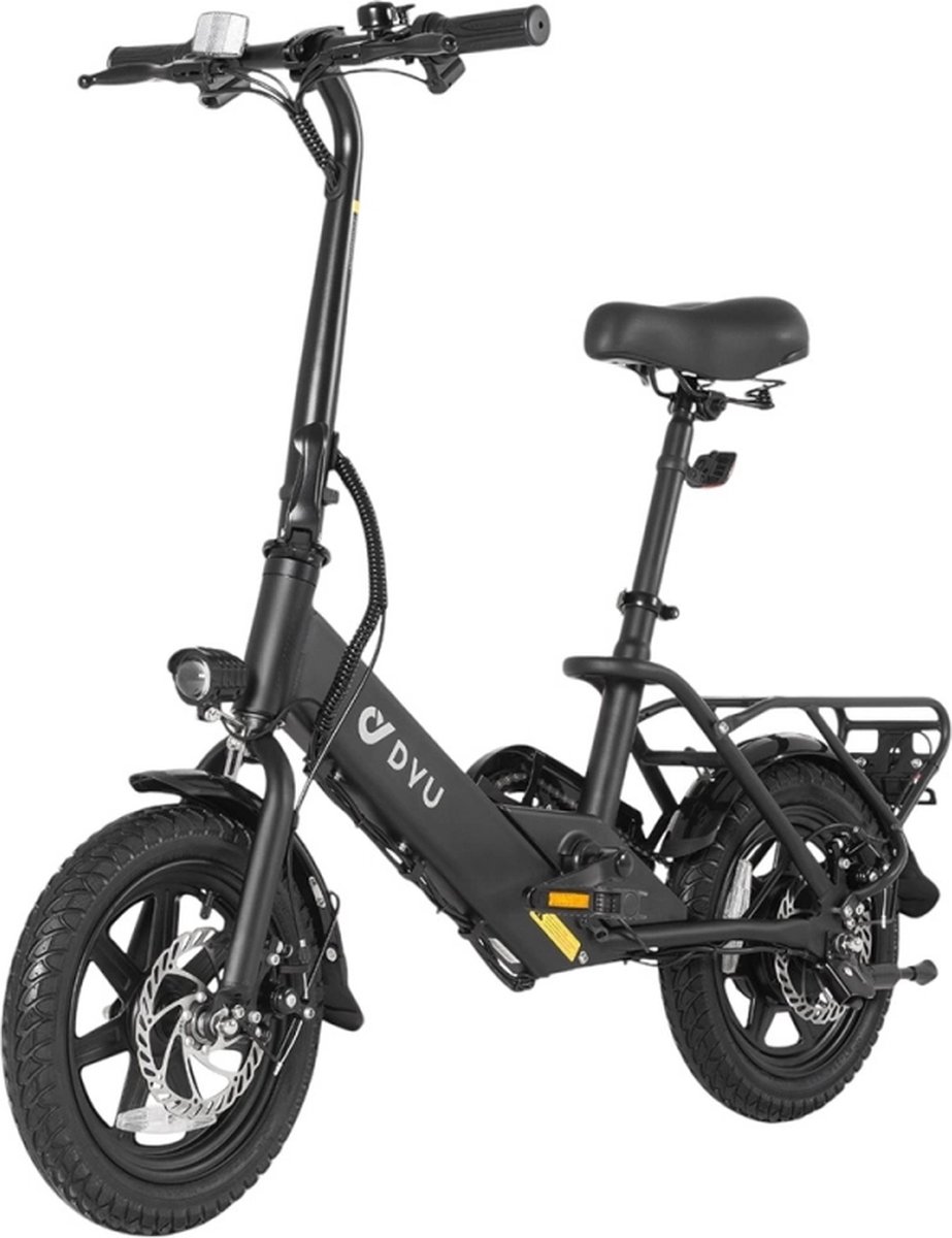 dyu c3 e bike 36v 7 5ah batterij 250w motor 14 inch banden met trapondersteuning opvouwbare elektrische fiets zwart geen gashendel