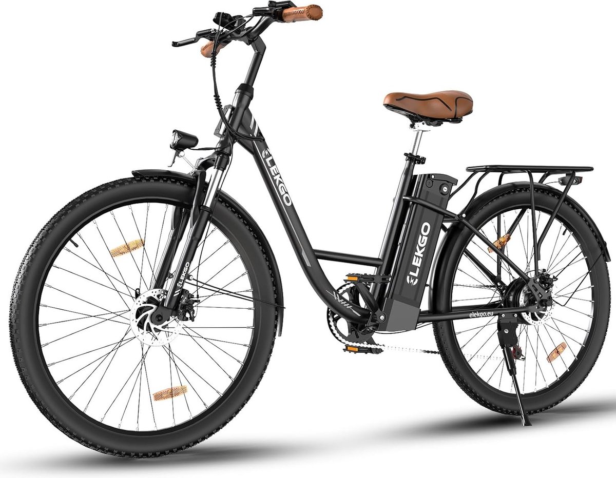 elekgo elektrische fiets eg31 28 inch city commuter ebike met afneembare 36v 12ah lithium batterij mountain e bike met 250w motor damesfiets 7 versnellingen ip54 waterdicht