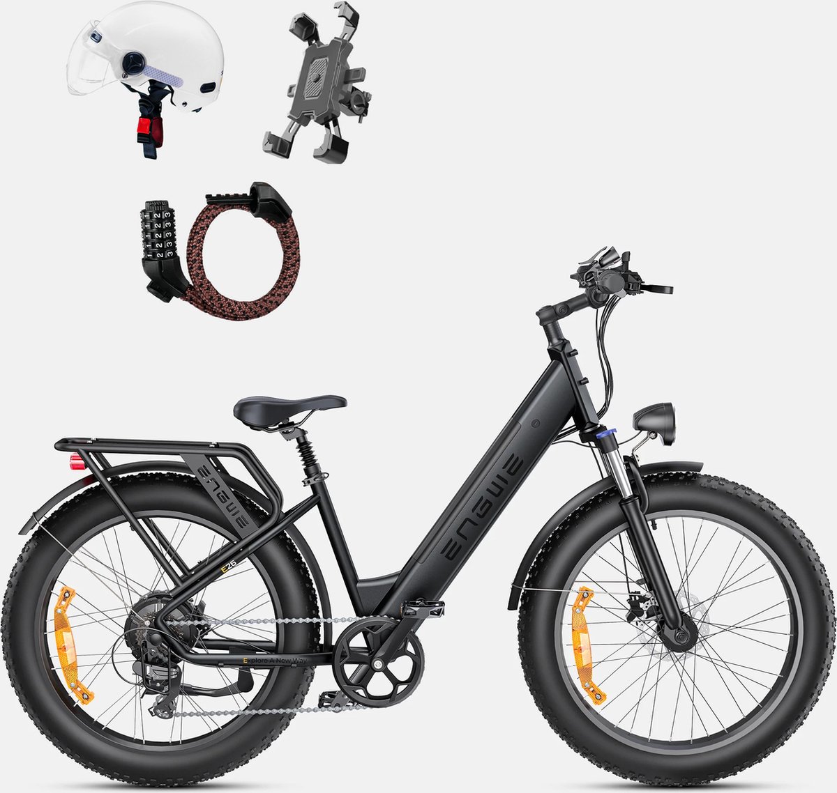 ENGWE E26 ST elektrische fiets, 48V 16AH batterij, 250W-zwart——Beperkt gratis - Helm + Houder voor mobiele telefoon + Combinatieslot Fiets (elektrisch) kopen online