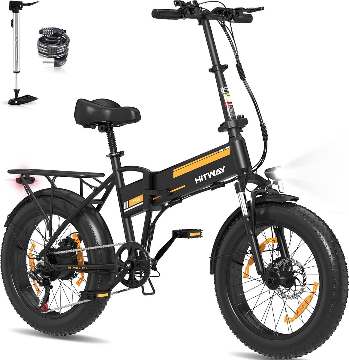 hitway elektrische fiets bk10sp 20 4 0 inch fat tire city commuter ebike met afneembare 48v 13ah lithium batterij opvouwbaar mountain e bike met 250w motor 7 versnellingen ip54 waterdicht