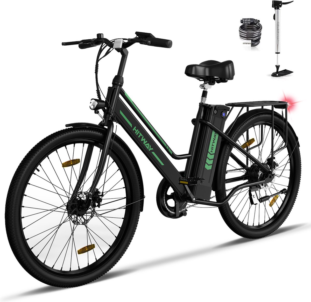 hitway elektrische fiets e bike 26 inch 250 w motor tot 35 70 km zwart