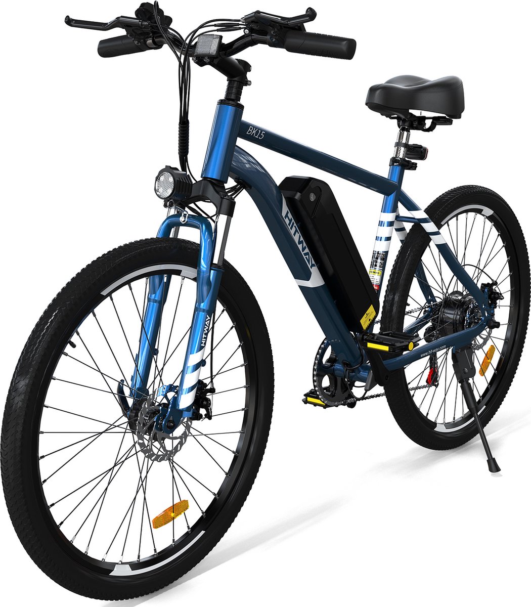 HITWAY Elektrische fiets - Ebike - 26 inch - 12 Ah - tot 35-90 km - 7 versnellingen - Blauw Fiets (elektrisch) kopen online