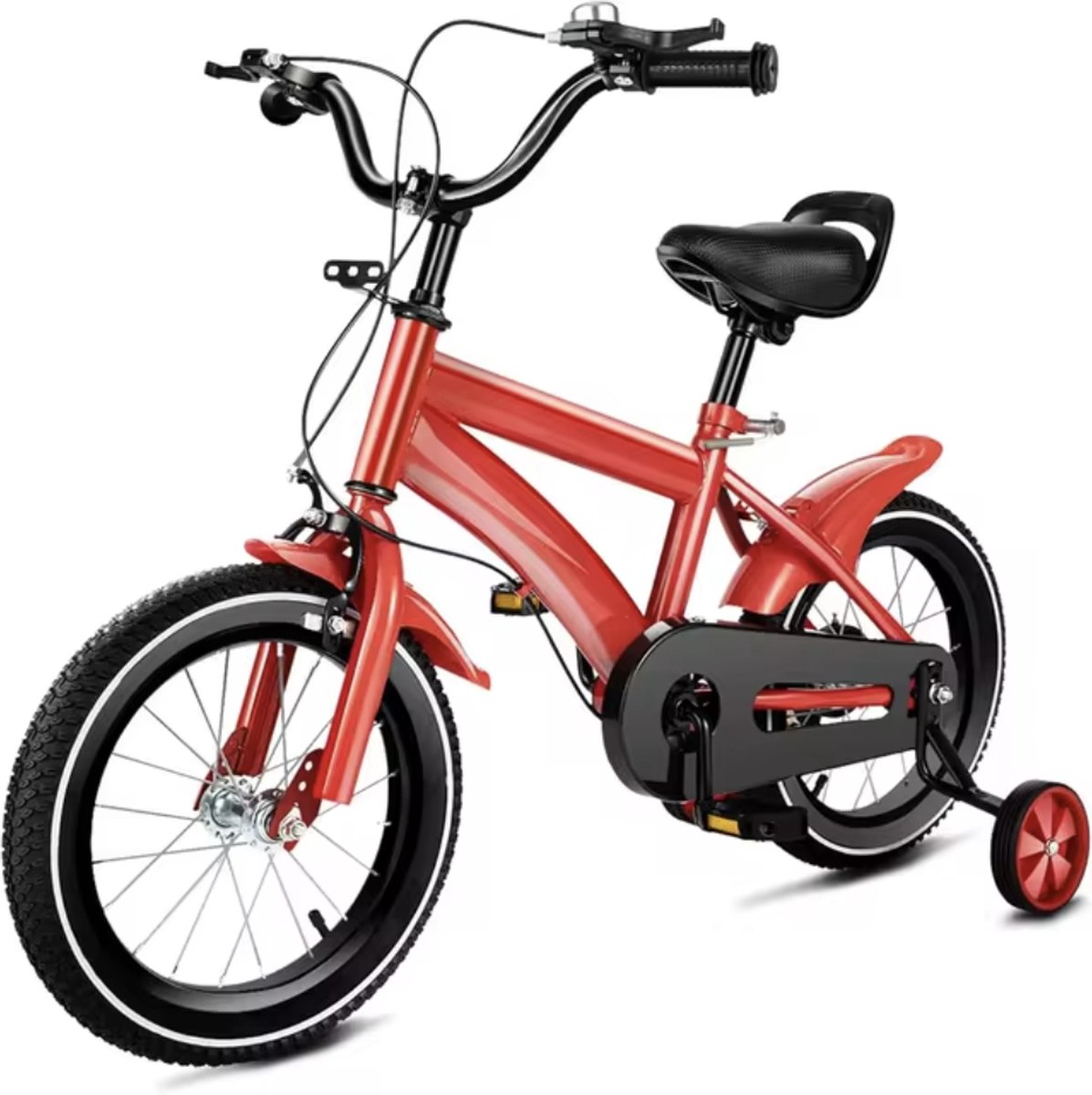 J&R Kinderfiets 14 inch - Jongensfiets 14 inch- Fiets 14 inch - Unisex - Met zijwieltjes - Rood Kinderfiets kopen online