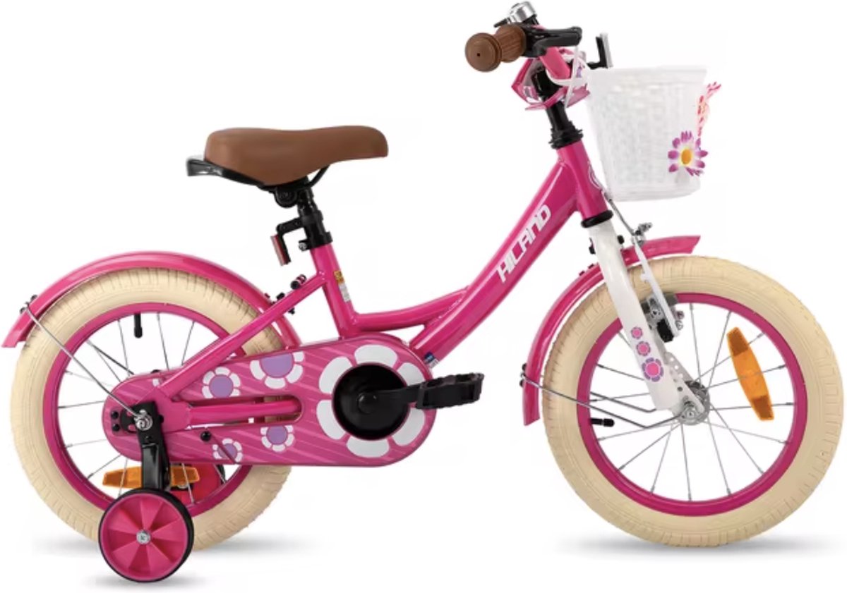 j r meisjesfiets 14 inch kinderfiets 14 inch fiets 14 inch met zijwieltjes mandje roze