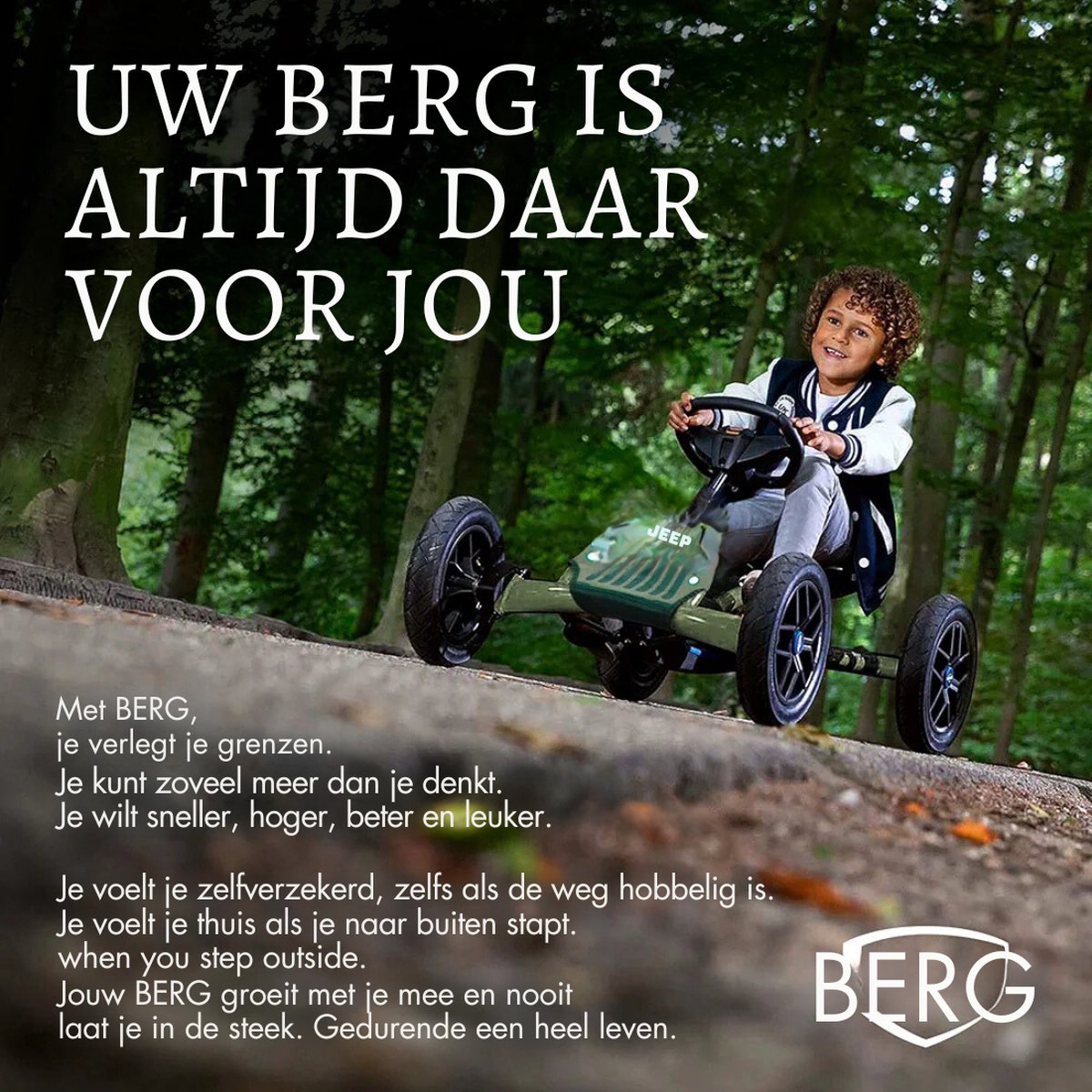 Jeep Junior Buddy Pedaal Skelter - Groen - Kinderspeelgoed Geschikt Voor Kinderen Van 3 tot 8 Jaar Fiets kopen online