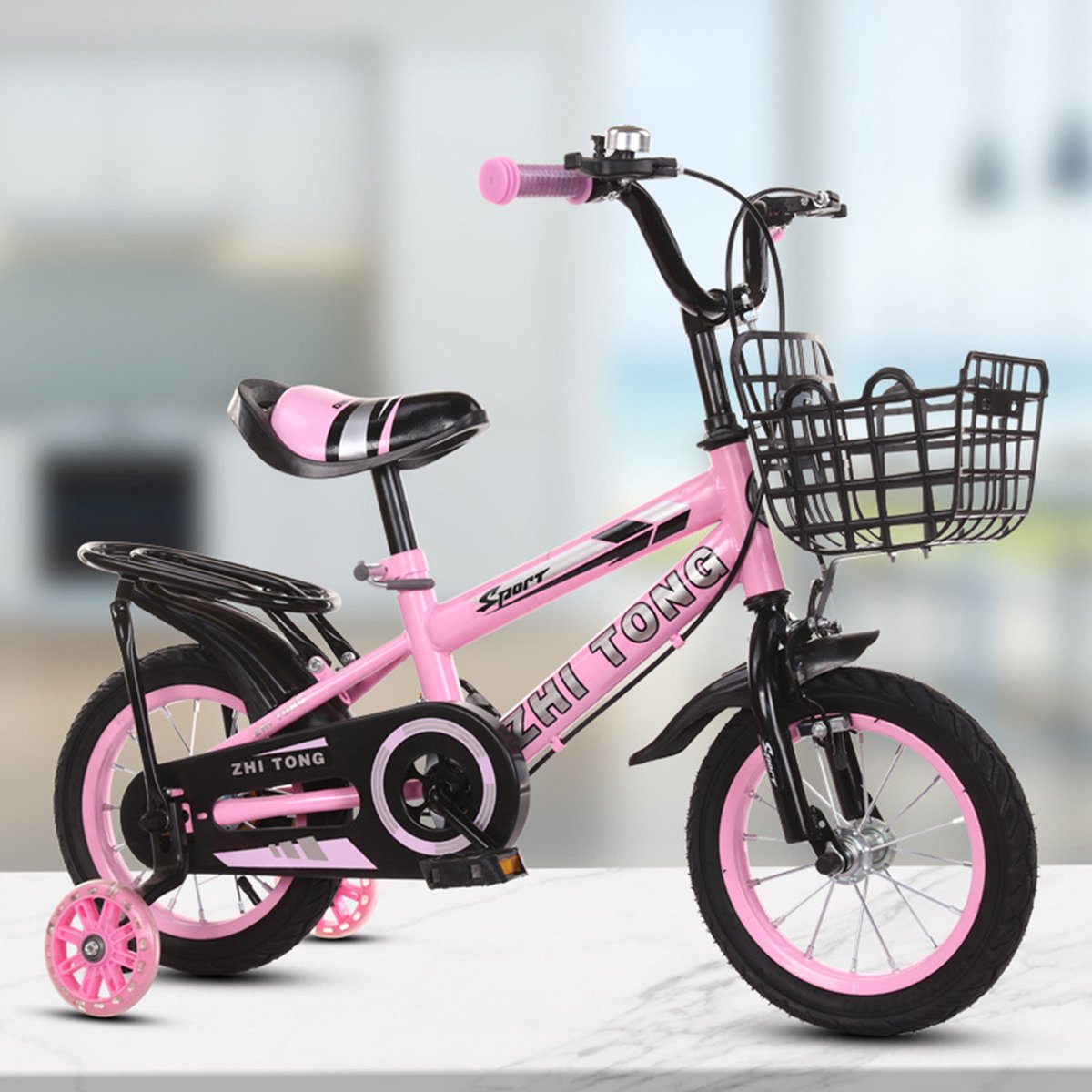 Jodary Kinderfiets - Kinderfiets 16inch - Kinderfiets Meisje - Peuter Fiets - 2 tot 7 jaar - Rose - Afneembare Mand - Verstelbaar Zadel en Stuur Kinderfiets kopen online