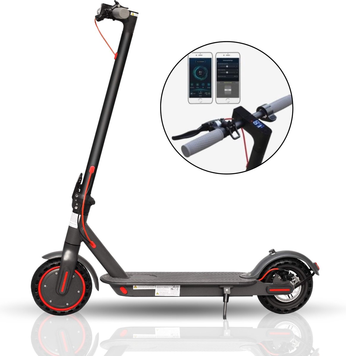 kick move elektrische step e scooter anti lek banden 31 km u app led verlichting cruise control schokbestendige wielen anti diefstal optie
