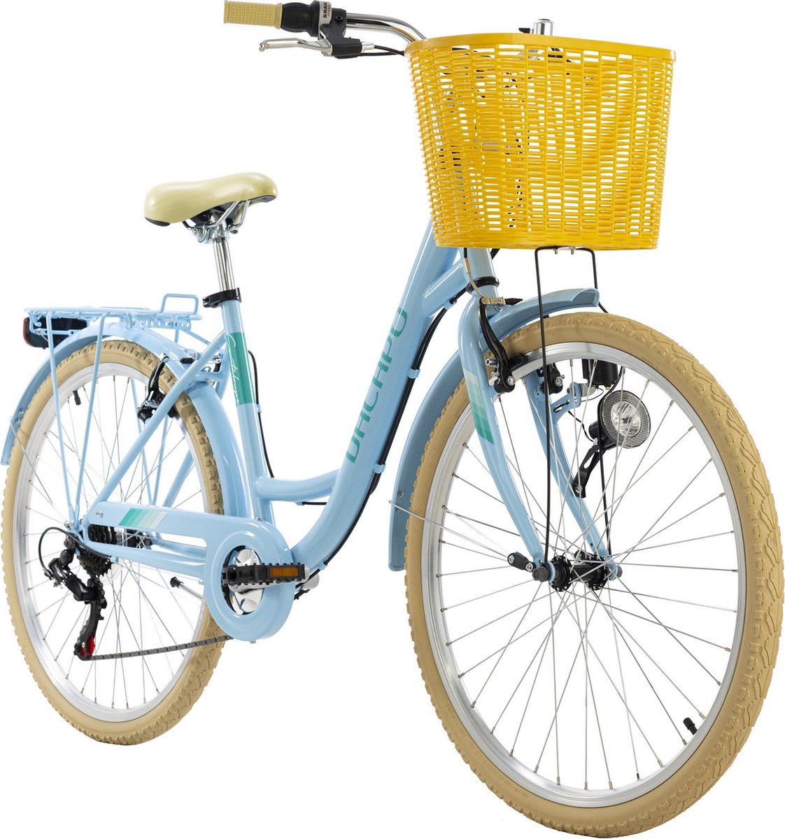 ks cycling fiets stadsfiets 6 versnellingen cantaloupe 26 inch blauw 44 cm