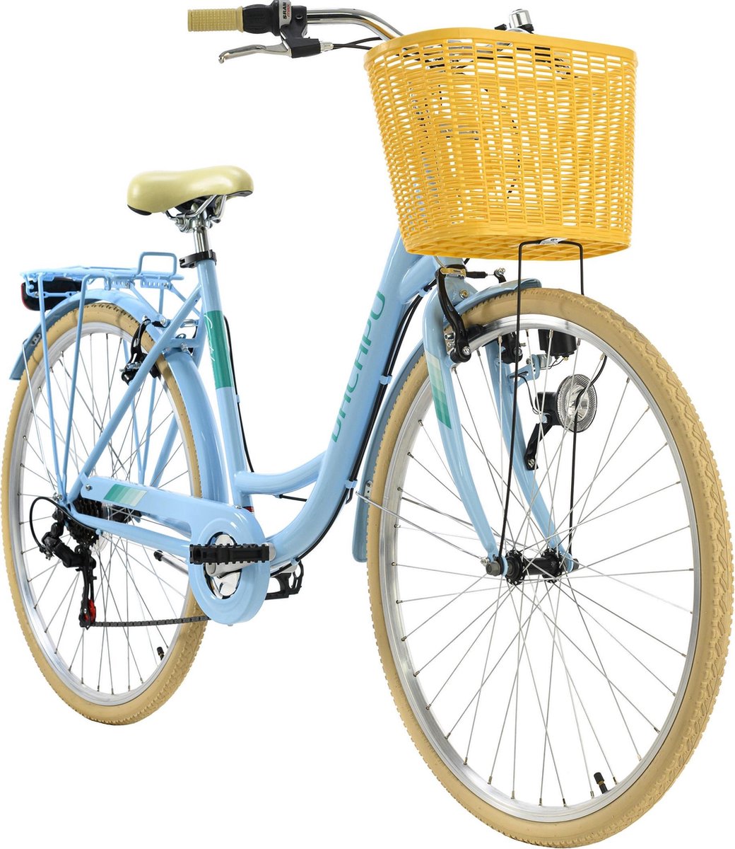 ks cycling fiets stadsfiets 6 versnellingen cantaloupe 28 inch blauw 48 cm