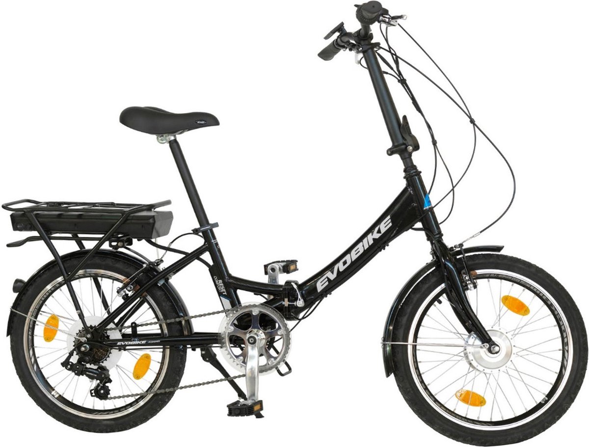 Minerva E-Folding Evobike Elektrische Vouwfiets - 20 Inch 33 cm - 7 Versnellingen - V-Brakes - Zwart Fiets (elektrisch) kopen online
