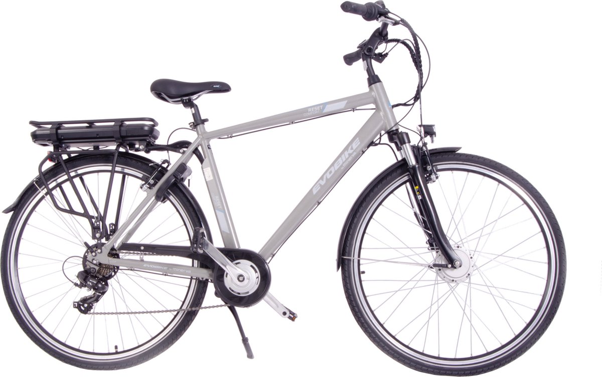 Minerva Evobike Elektrische Fiets 28 Inch - E-bike 53 cm - Herenfiets - 7 Versnellingen - V-Brakes - Zilver Fiets (elektrisch) kopen online