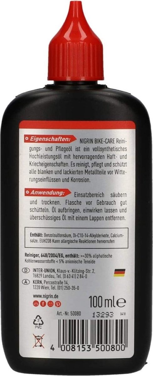 nigrin bike care all weather kettingolie 100ml voor fietsen