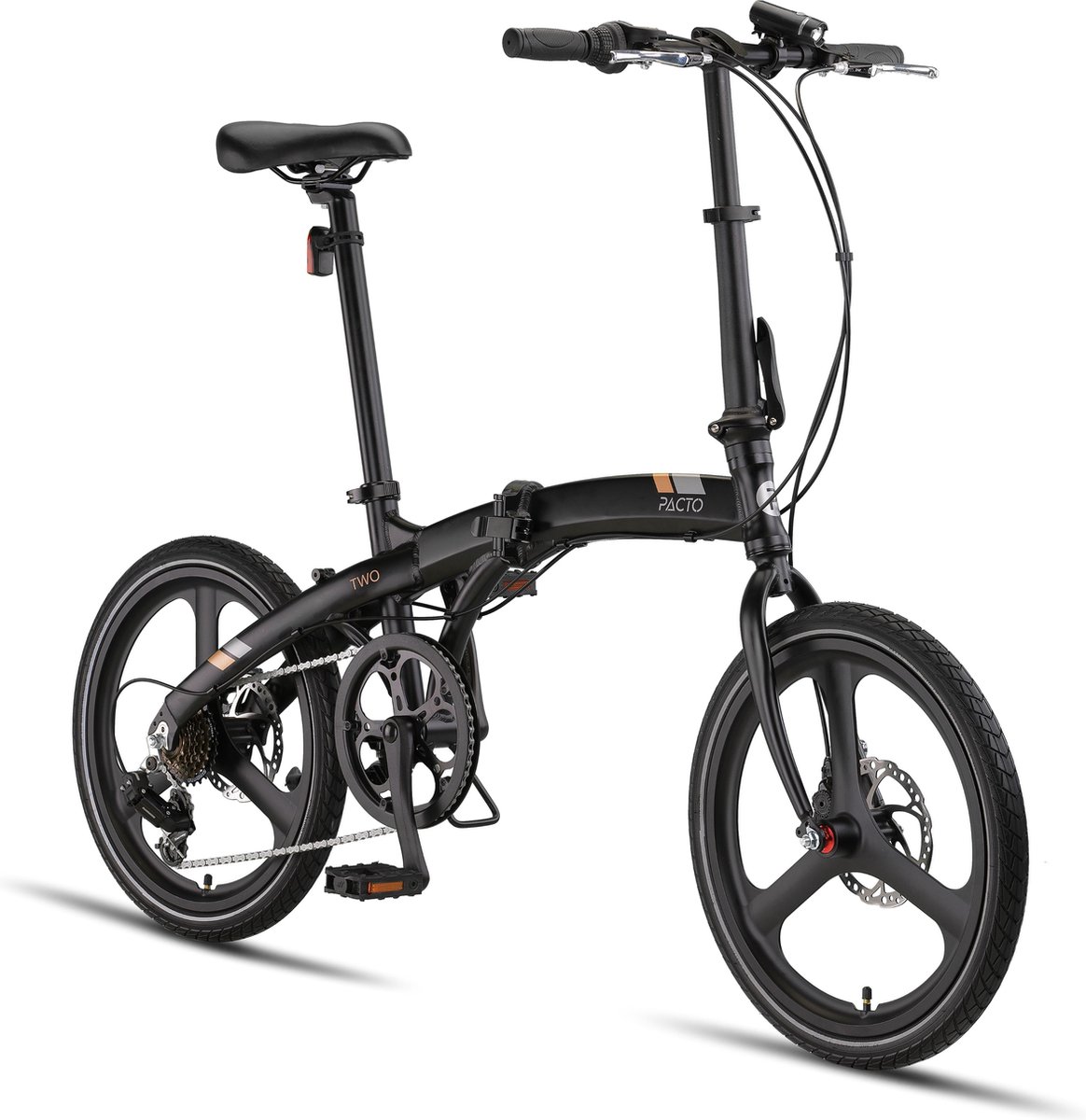 PACTO TWO FOLDING BIKE BLACK 6v VOUWFIETS PLOOIFIETS SHIMANO ALUMINIUM SCHIJFREM DISC Fiets kopen online