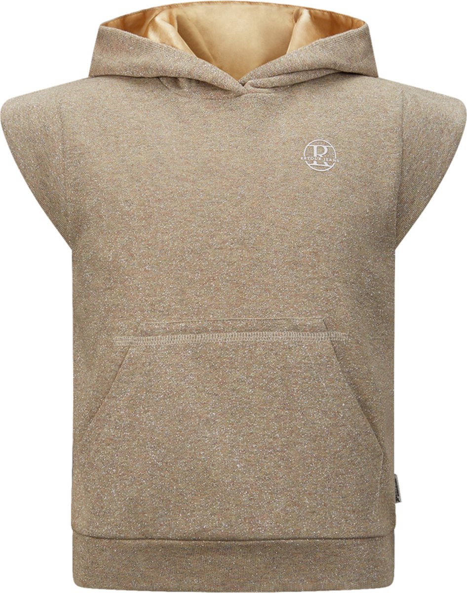 retour jeans meisjes mouwloze sweater xena beige