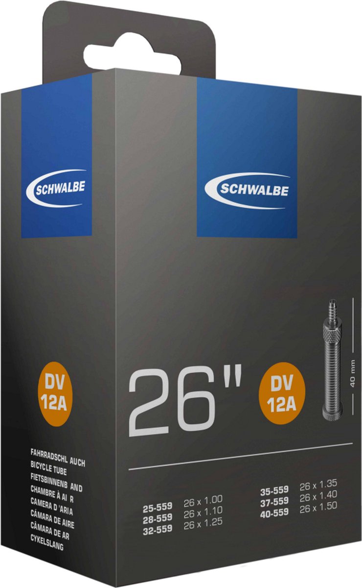 Schwalbe binnenband dv12a 26 inch 25/40-559 dv 40 mm Fiets kopen online