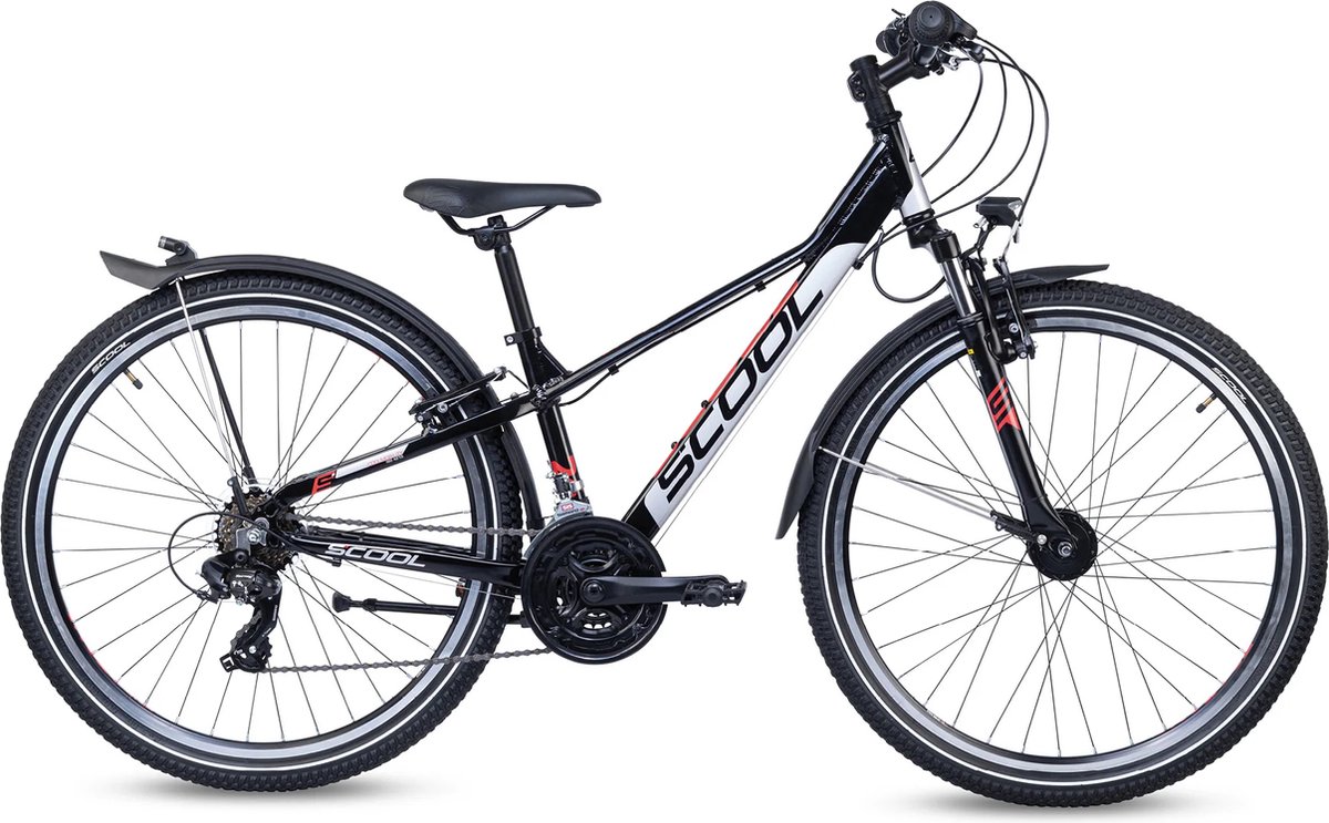 scool trox evo 26 inch 21 versnellingen rh33 zwart rood