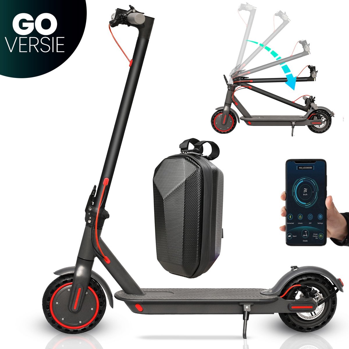 Stay-on M365 Go | Elektrische step | Carbon Stuurtas | Krachtige 350W motor | 25km/h | Max. 30km | Compact inklapbaar | NL handleiding | Smart-App Elektrische Step kopen online