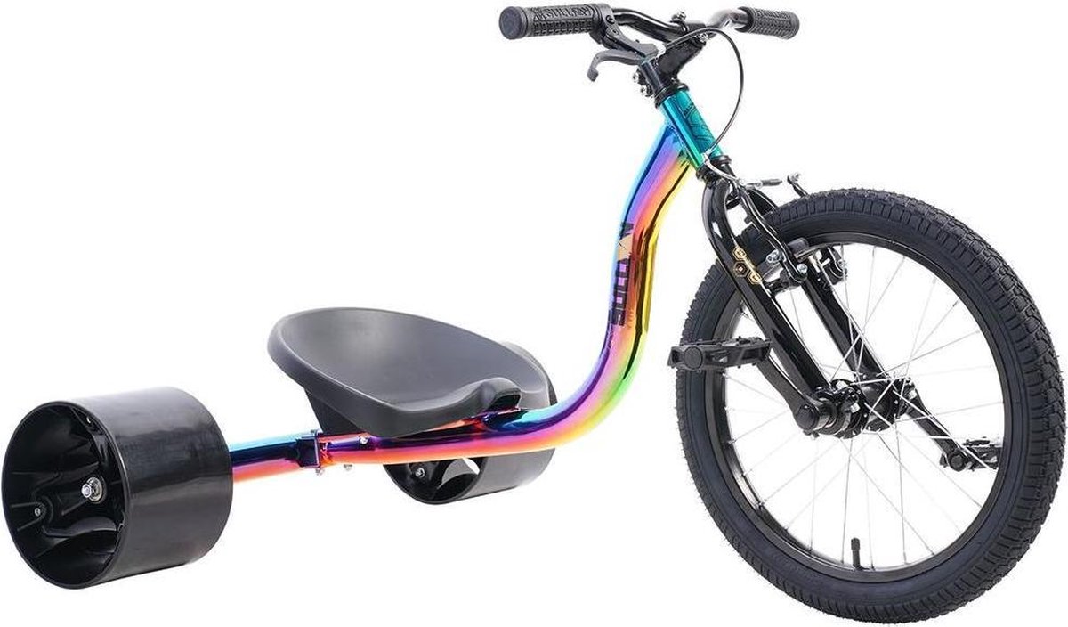 sullivan junior big wheel slider drift trike met 18 voorwiel and v rem neo zwart