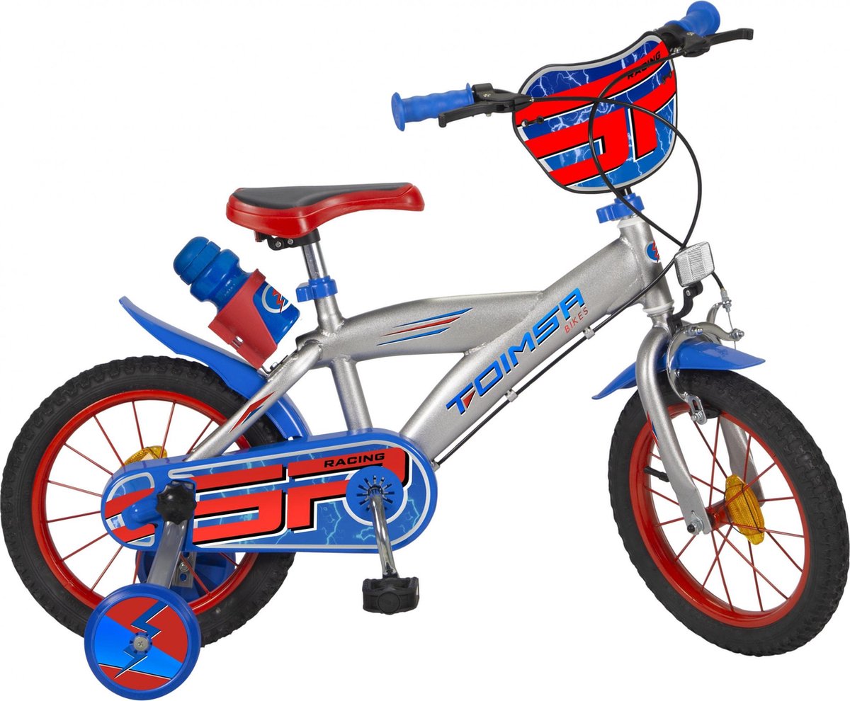 toimsa silver series kinderfiets mannen zilver blauw 16