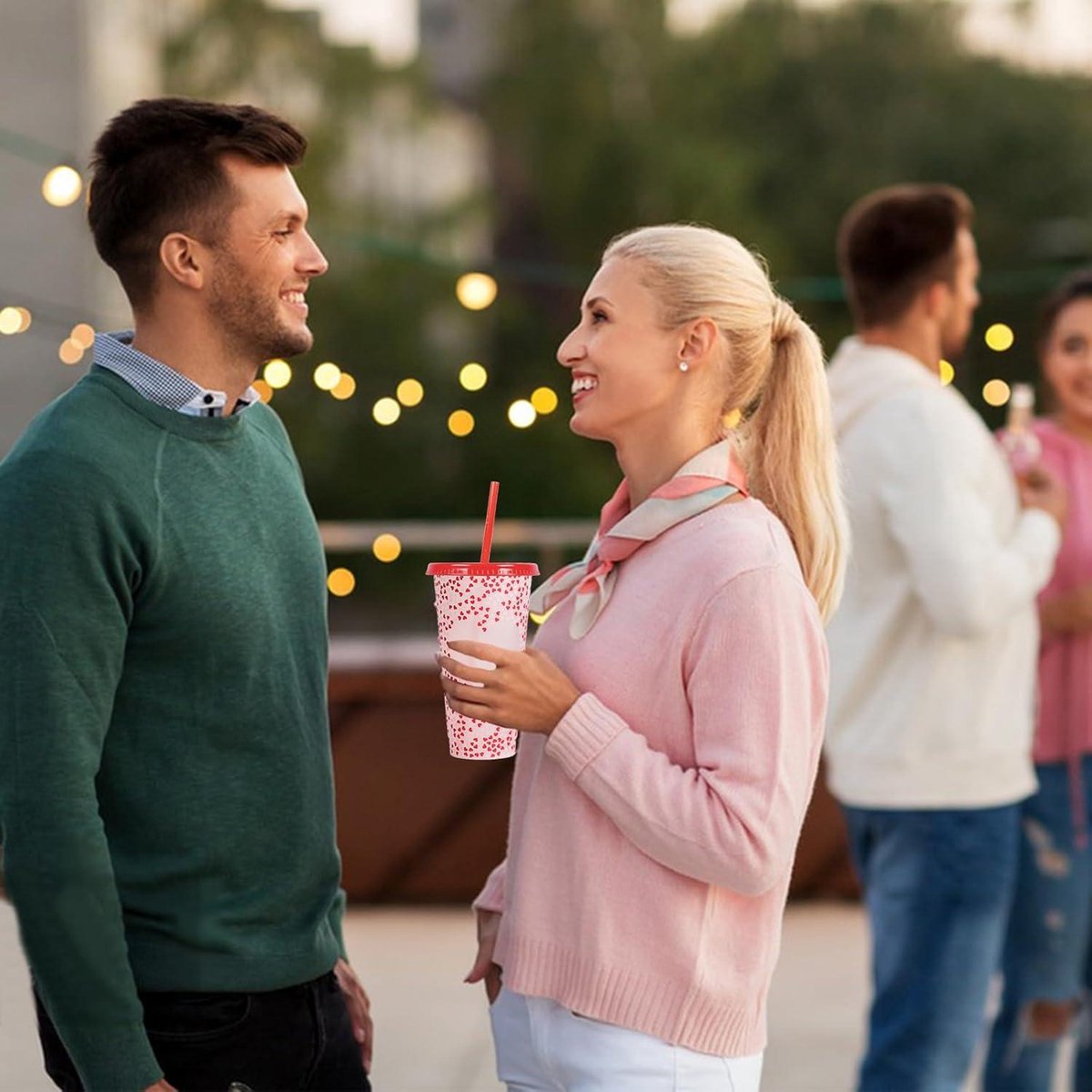 valentijnsdag drinkbeker set 5 stuks 710 ml hart ijskoffie beker feest kleur veranderende kopjes met deksels en rietjes herbruikbare rode beker romantische cadeau voor vrouw