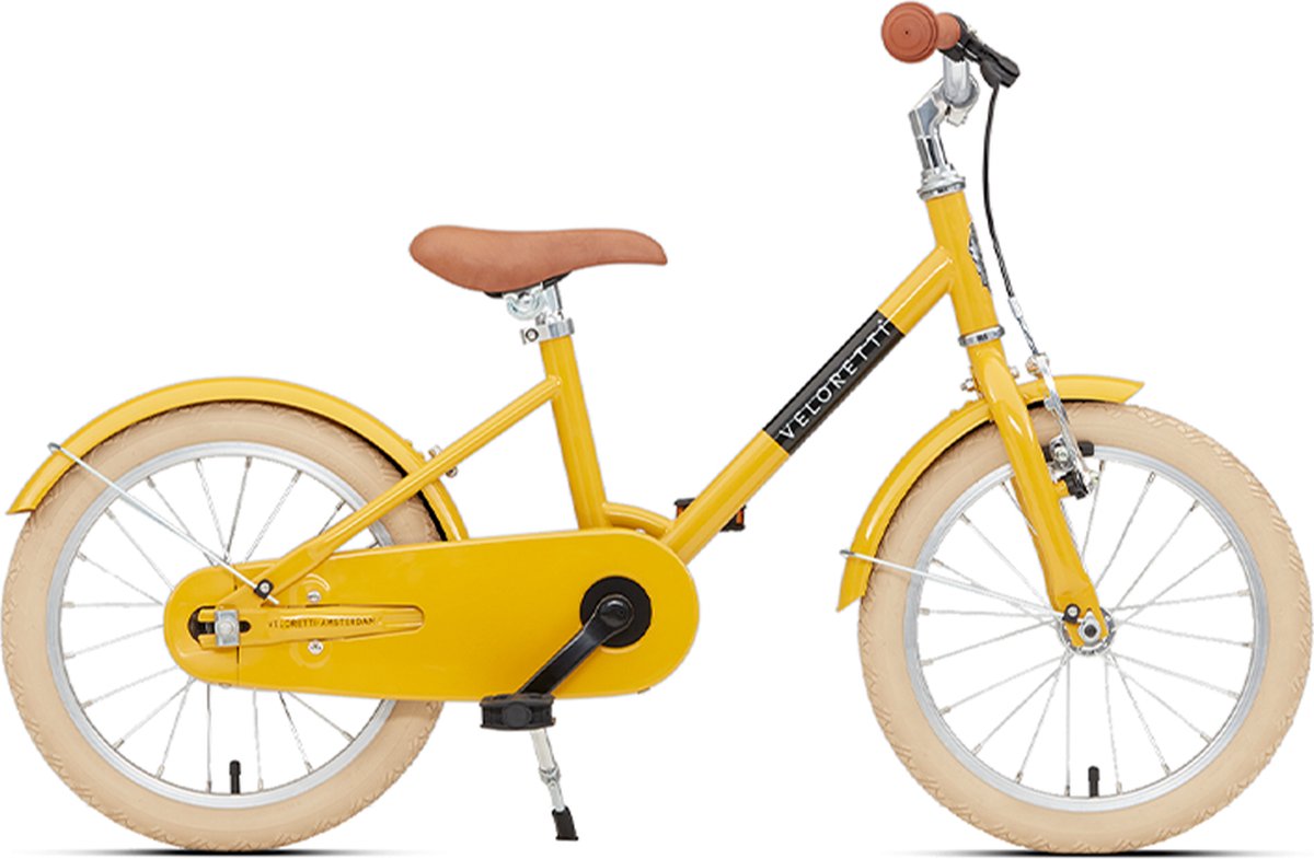 Veloretti Maxi Kinderfiets 16 inch - Geel - Kids 3-6 jaar Kinderfiets kopen online