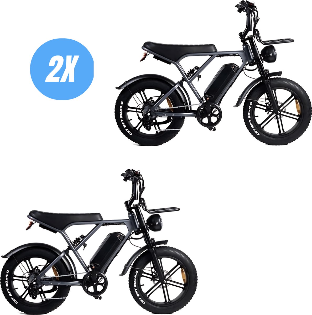 Vilolux® Fatbike electrisch - Fatbike H9 PRO - Voorrek - 2X - Legaal - Rijklaar - Niet opvoerbare fatbikes - 2 Jaar garantie - Telefoontasje - Hydraulische remmen - Alarm - Space Grey Fiets (elektrisch) kopen online