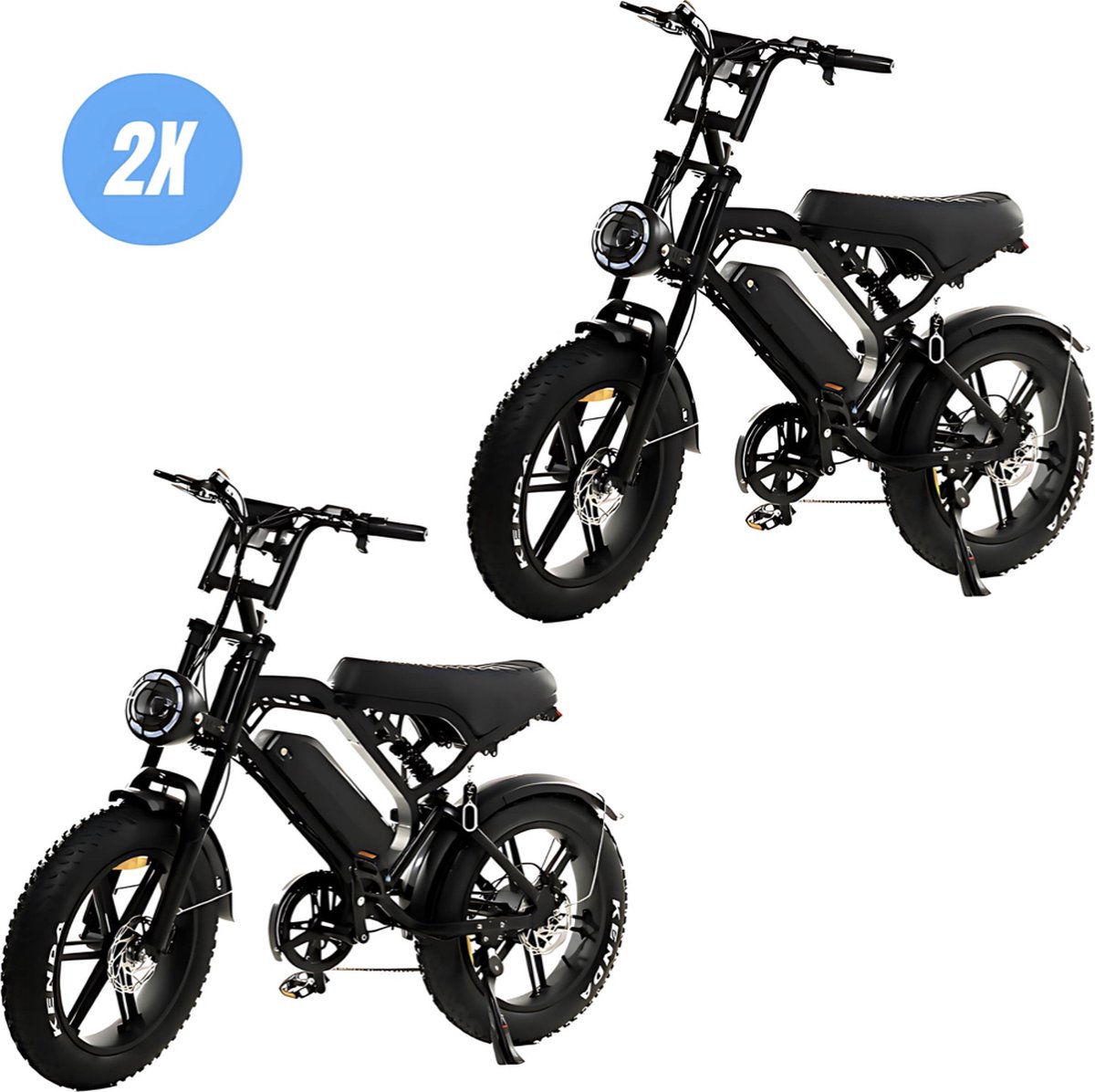 Vilolux® Fatbike electrisch - Fatbike V20 PRO - 2X - Legaal - Rijklaar - Niet opvoerbare fatbikes - 2 Jaar garantie - Telefoontasje - Hydraulische remmen - Alarm - Zwart Fiets (elektrisch) kopen online