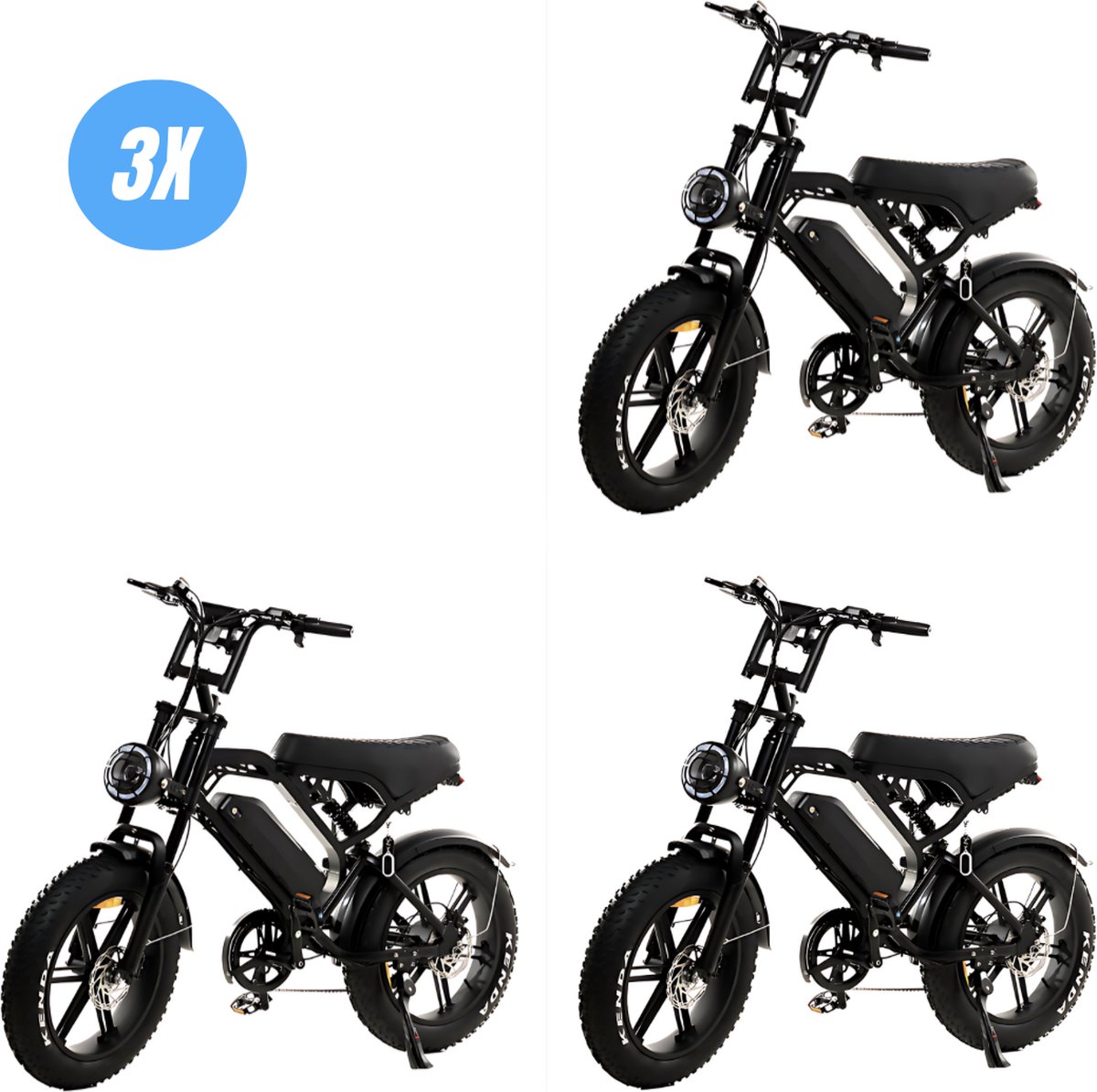 vilolux fatbike electrisch fatbike v20 pro 3x legaal rijklaar niet opvoerbare fatbikes 2 jaar garantie telefoontasje hydraulische remmen alarm zwart