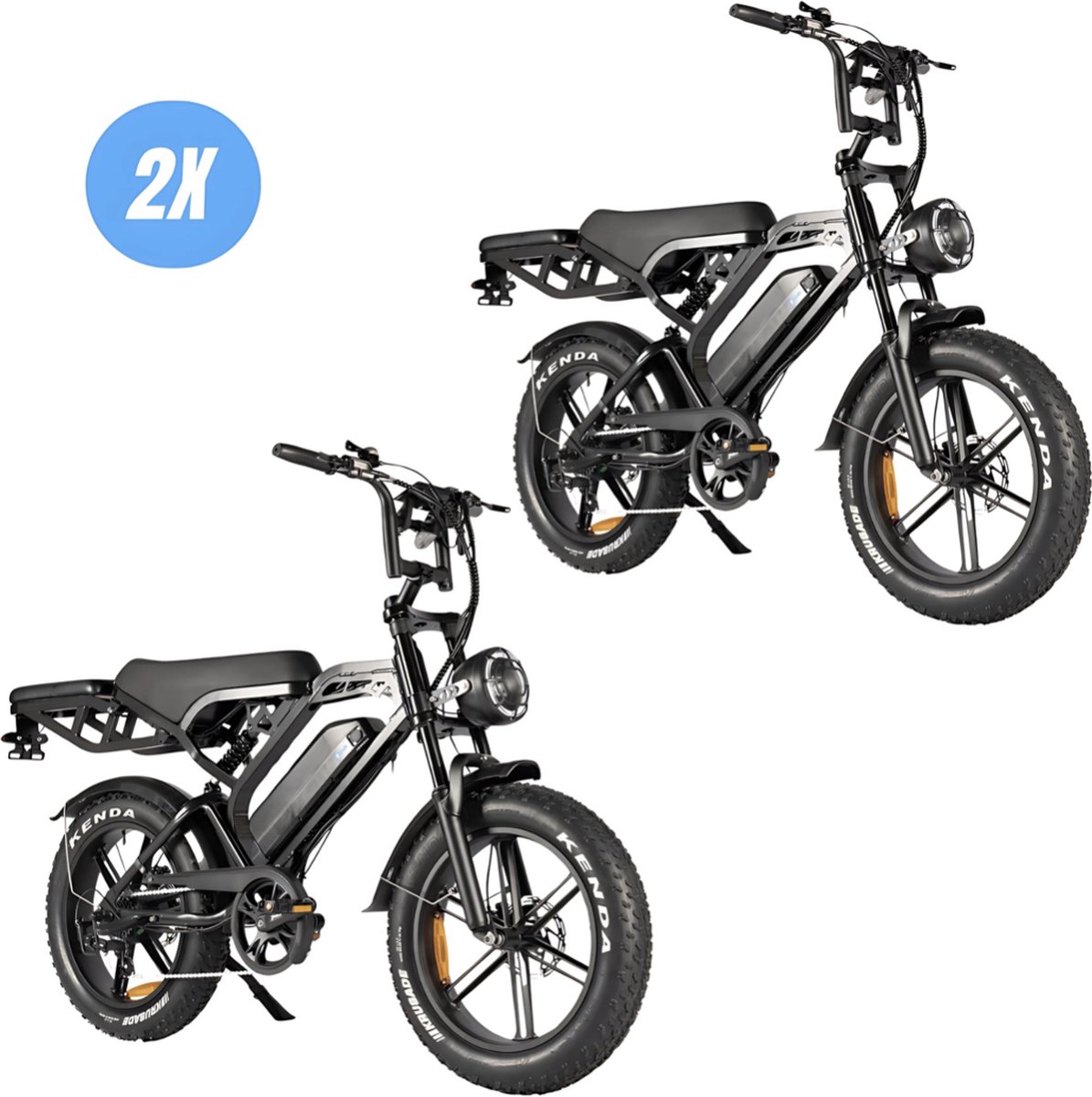 Vilolux® Fatbike electrisch - Fatbike V20 PRO - Achterzit - 2X - Legaal - Rijklaar - Niet opvoerbare fatbikes - 2 Jaar garantie - Telefoontasje - Hydraulische remmen - Alarm - Zwart Fiets (elektrisch) kopen online
