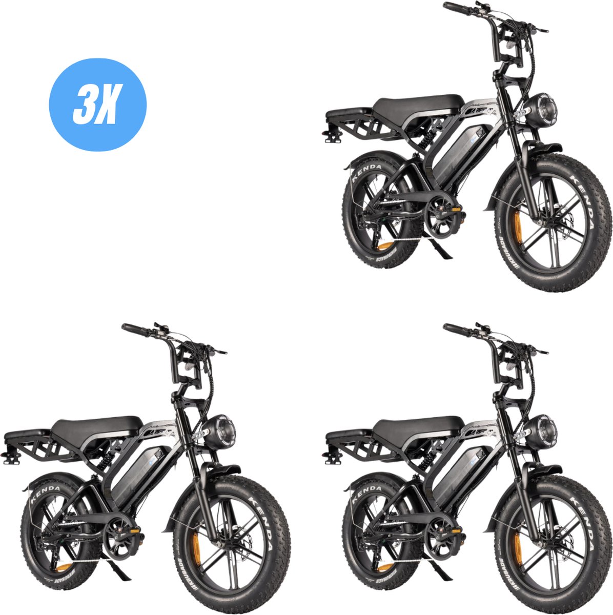 vilolux fatbike electrisch fatbike v20 pro achterzit 3x legaal rijklaar niet opvoerbare fatbikes 2 jaar garantie telefoontasje hydraulische remmen alarm zwart
