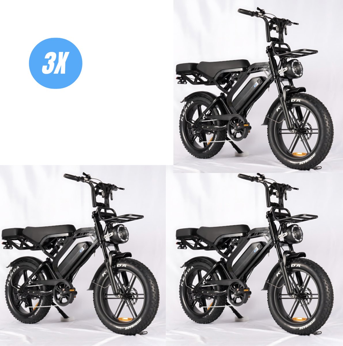 Vilolux® Fatbike electrisch - Fatbike V20 PRO MAX - Achterzit - Voorrek - 3X - Legaal - Rijklaar - Niet opvoerbare fatbikes - 2 Jaar garantie - Telefoontasje - Hydraulische remmen - Alarm - Zwart Fiets (elektrisch) kopen online
