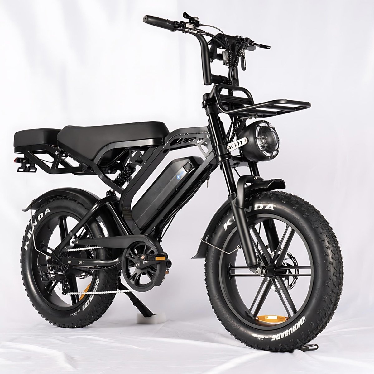 vilolux fatbike electrisch fatbike v20 pro max achterzit voorrek legaal rijklaar niet opvoerbare fatbikes 2 jaar garantie telefoontasje hydraulische remmen alarm zwart