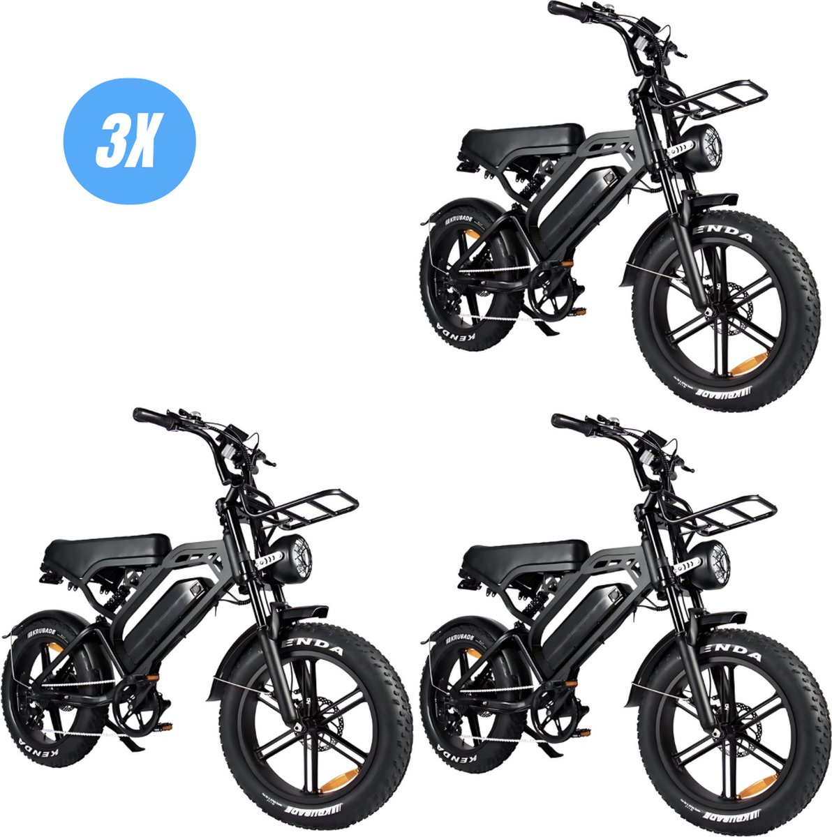 Vilolux® Fatbike electrisch - Fatbike V20 PRO - Voorrek - 3X - Legaal - Rijklaar - Niet opvoerbare fatbikes - 2 Jaar garantie - Telefoontasje - Hydraulische remmen - Alarm - Zwart Fiets (elektrisch) kopen online