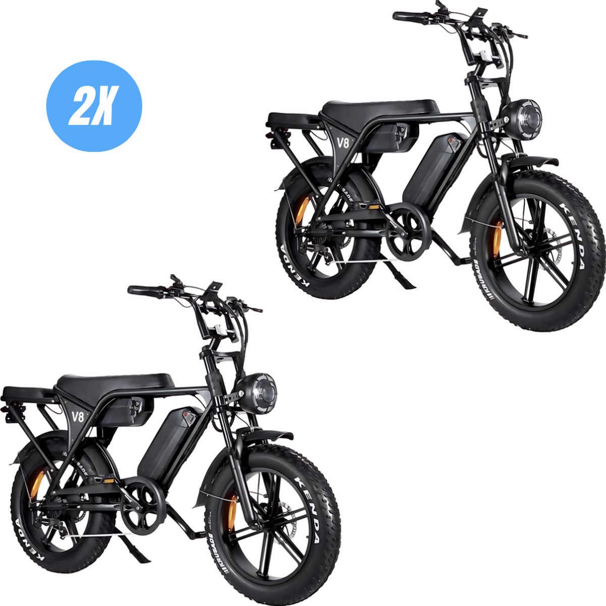 Vilolux® Fatbike electrisch - Fatbike V8 dubbele accu - PRO - Achterzit - 2X - Legaal - Rijklaar - Niet opvoerbare fatbikes - 2 Jaar garantie - Hydraulische remmen - Alarm - Zwart Fiets (elektrisch) kopen online